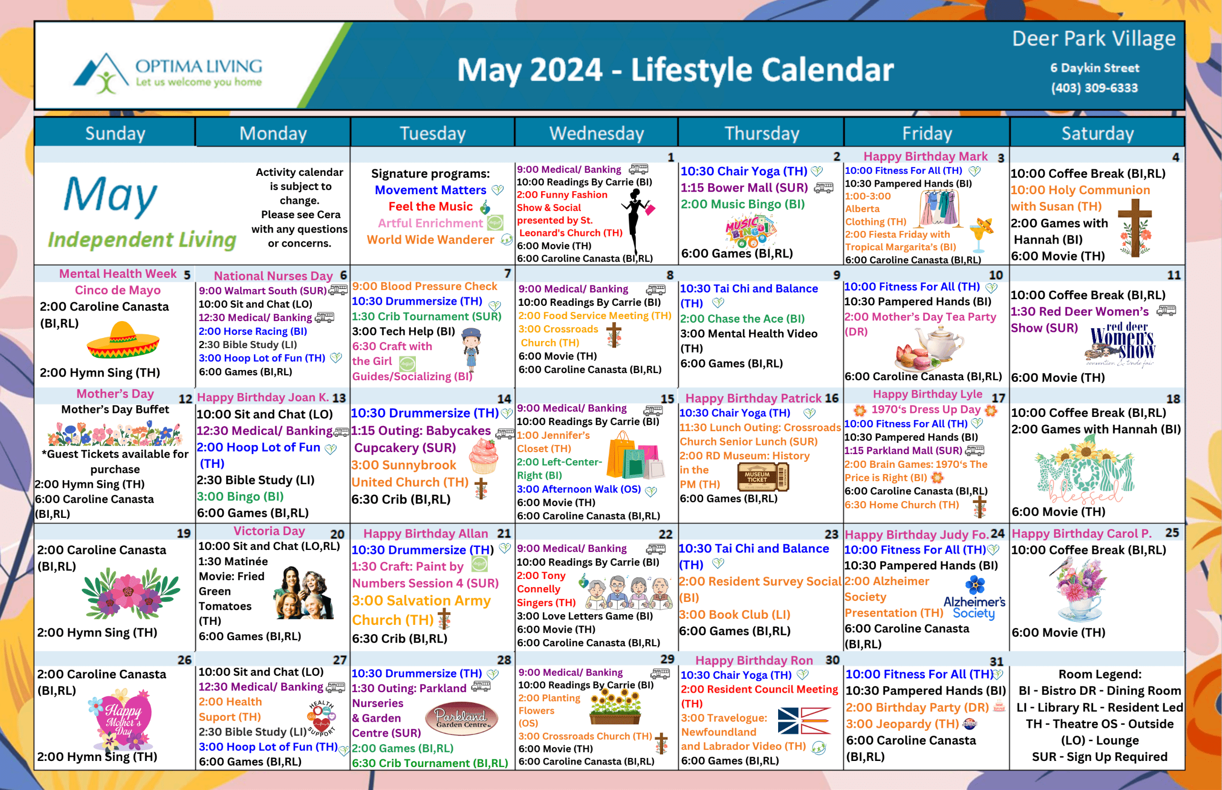 Deer Park Village May 2024 event calendar